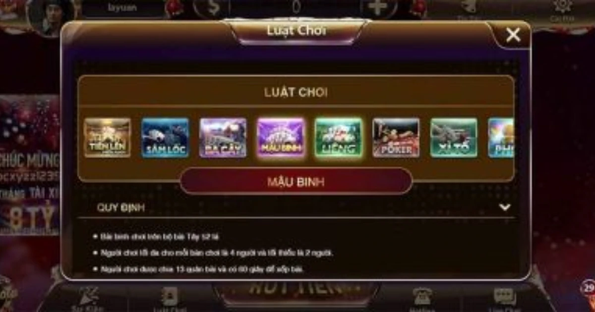 Nắm rõ thuật ngữ trước khi chơi binh