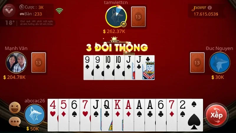 Trường hợp thối ba đôi thông thì sẽ bị phạt bằng với thối một cây heo